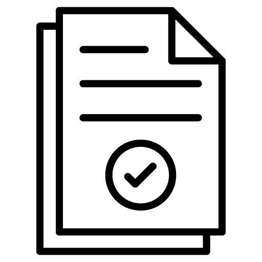 Icon of paper with check mark
