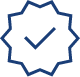 Ribbon star badge icon with a checkmark representing verified status and trusted service.