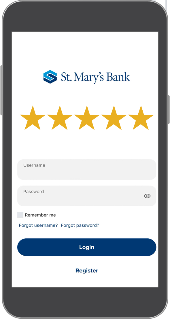St. Mary's Bank Five-star mobile app login
